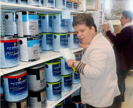Brenda at paint store
